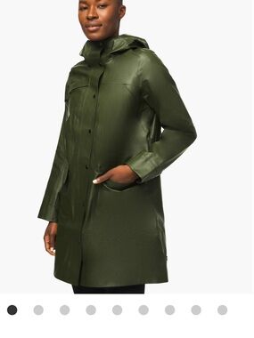 lululemon athletica Into the Drizzle Olive Green Hooded Trench Coat